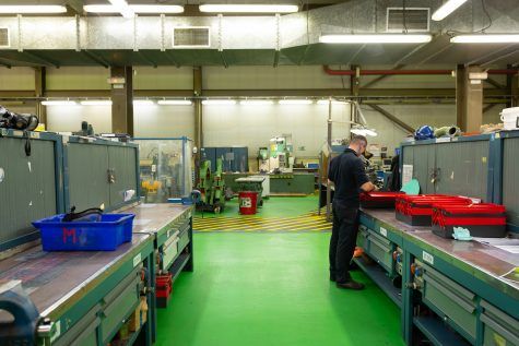 Worker in the workshop at Trillo nuclear power plant