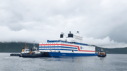 The first-ever floating nuclear unit starts the journey to its destination